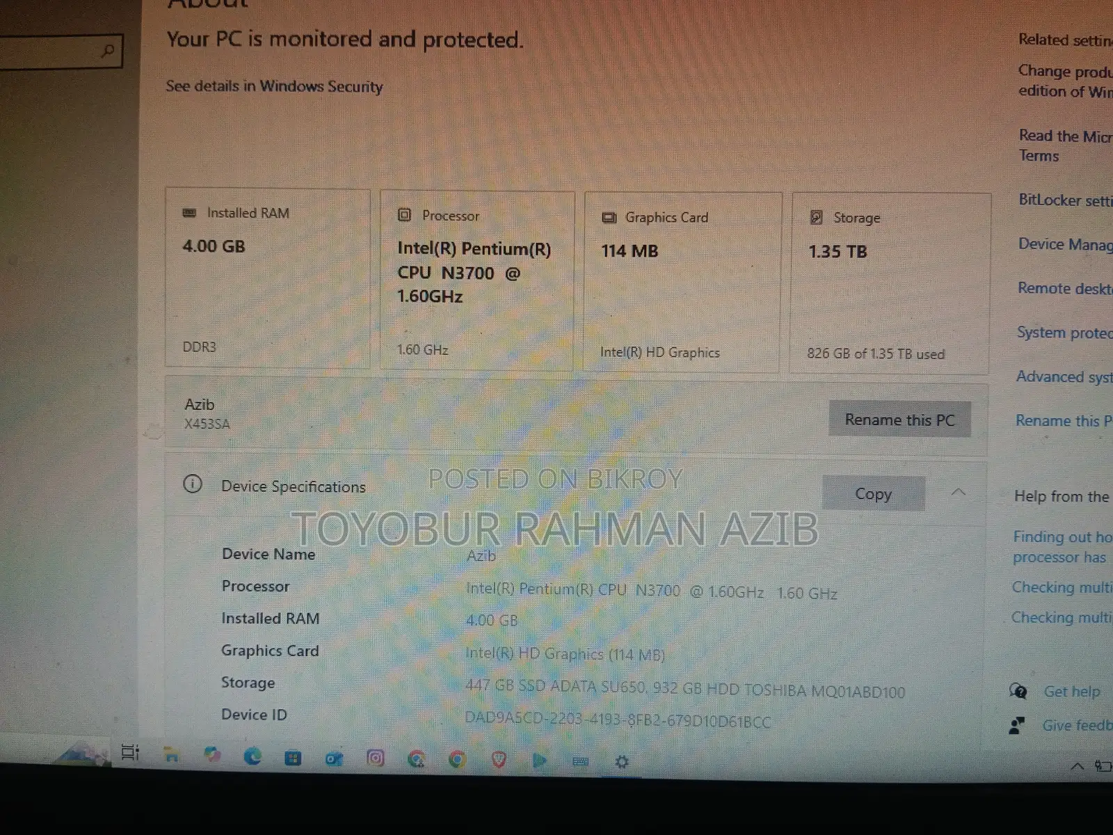 Laptop Asus X452VP 4GB Intel Pentium HDD+SSD 1.5T