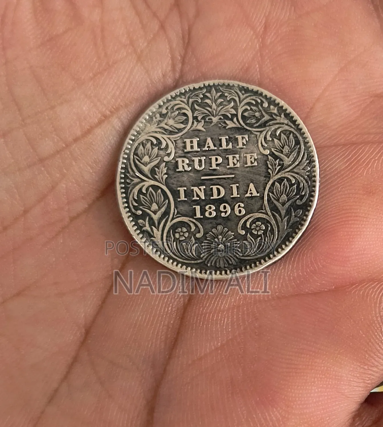 Indian Half Rupee 1896