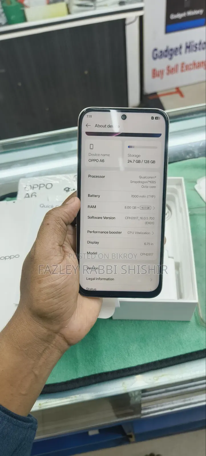 New Oppo A6 128 GB Rose Gold