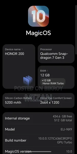 New Honor 200 512 GB Black