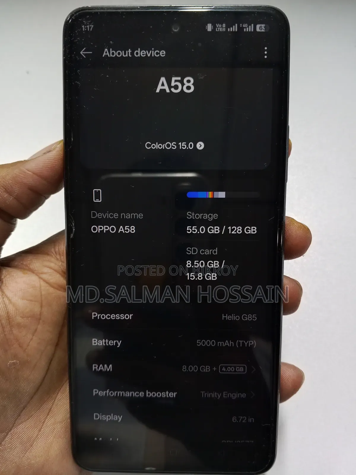 Oppo A58 128 GB Black