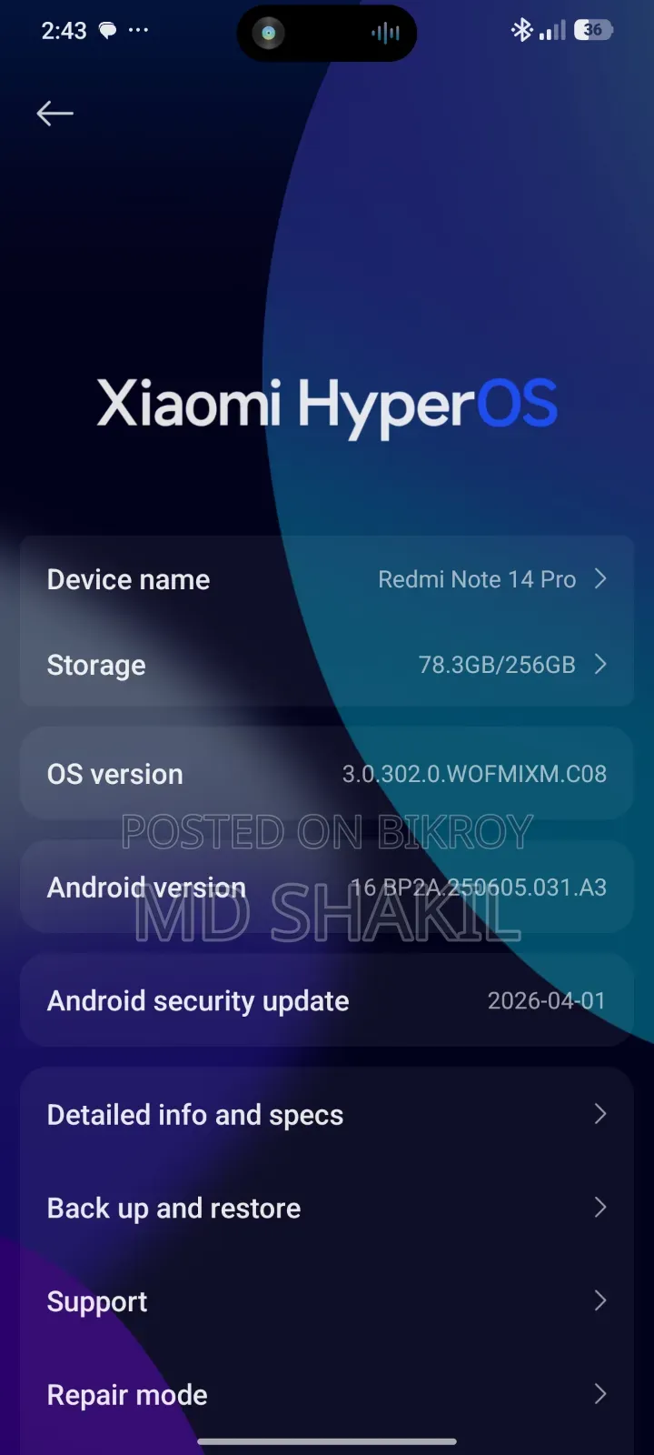 Xiaomi Redmi Note 14 Pro 256 GB Silver
