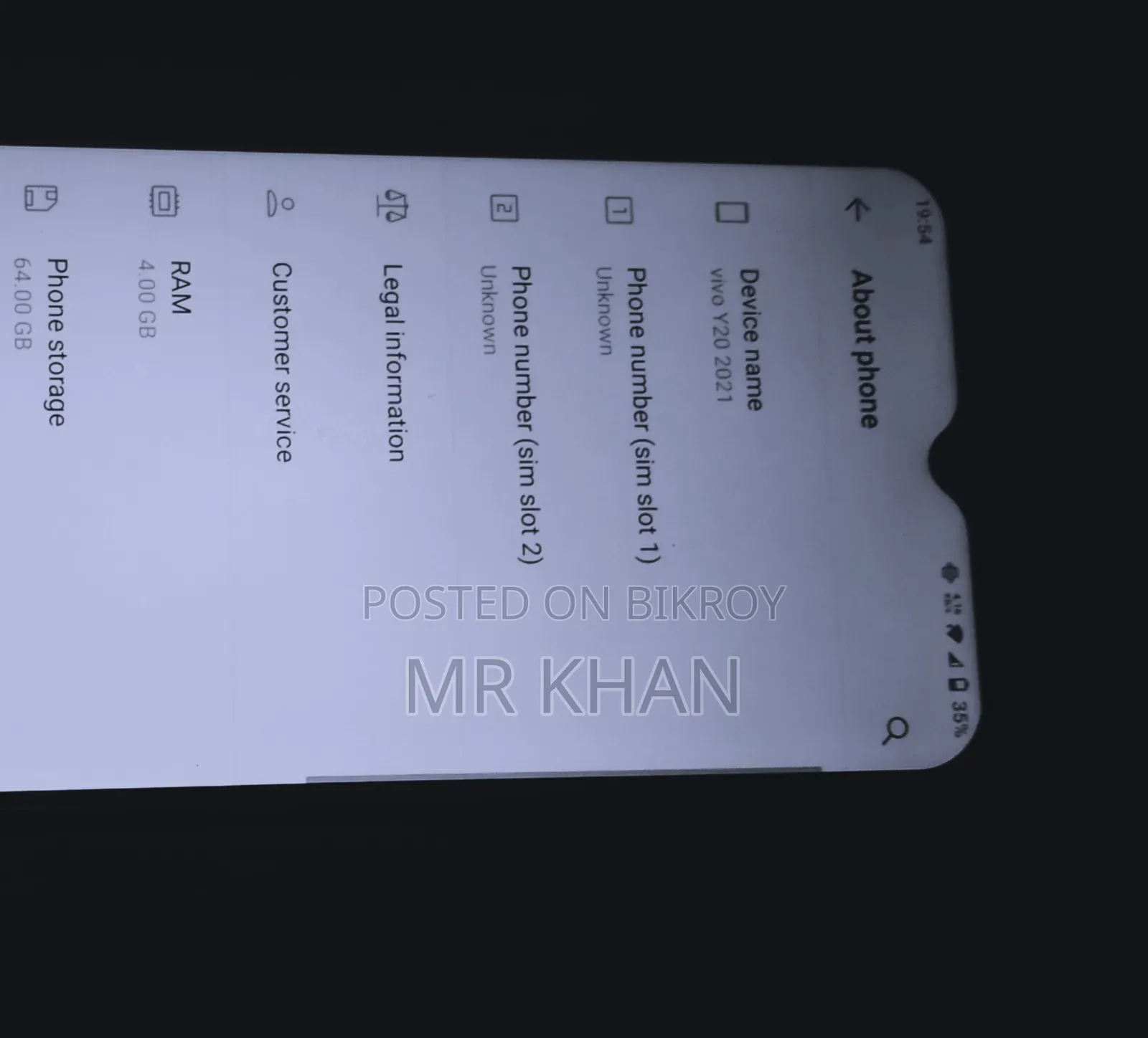 ভিভো ওয়াই২০ ৬৪ জিবি ব্ল্যাক