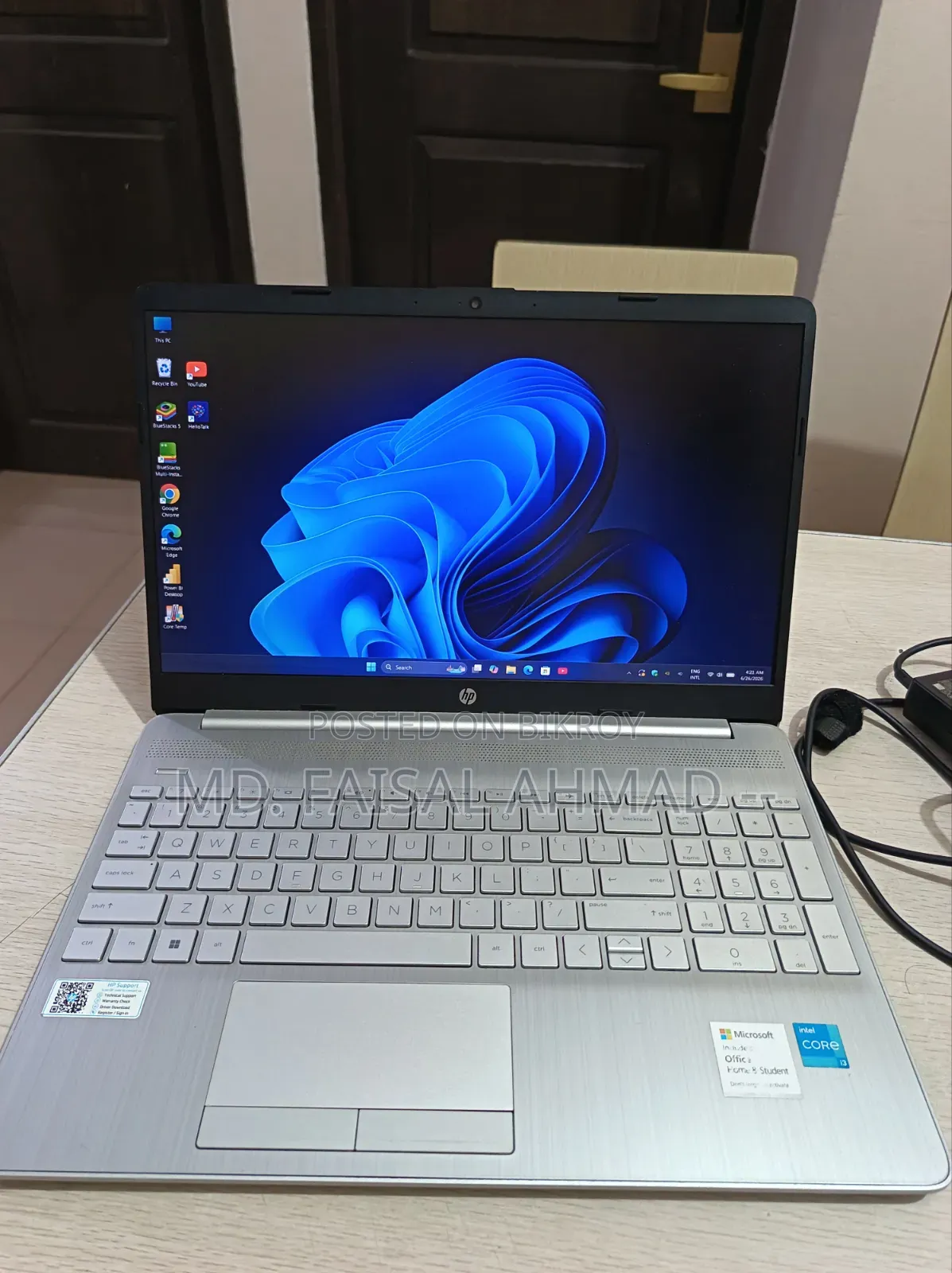 Laptop HP 15S 12GB Intel Core i3 SSD 256GB