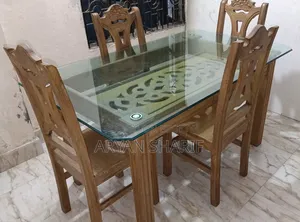 Completely fresh like new_ Teak wood four-chair dining table