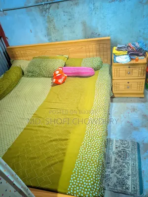 Bed and Bedside Table Together