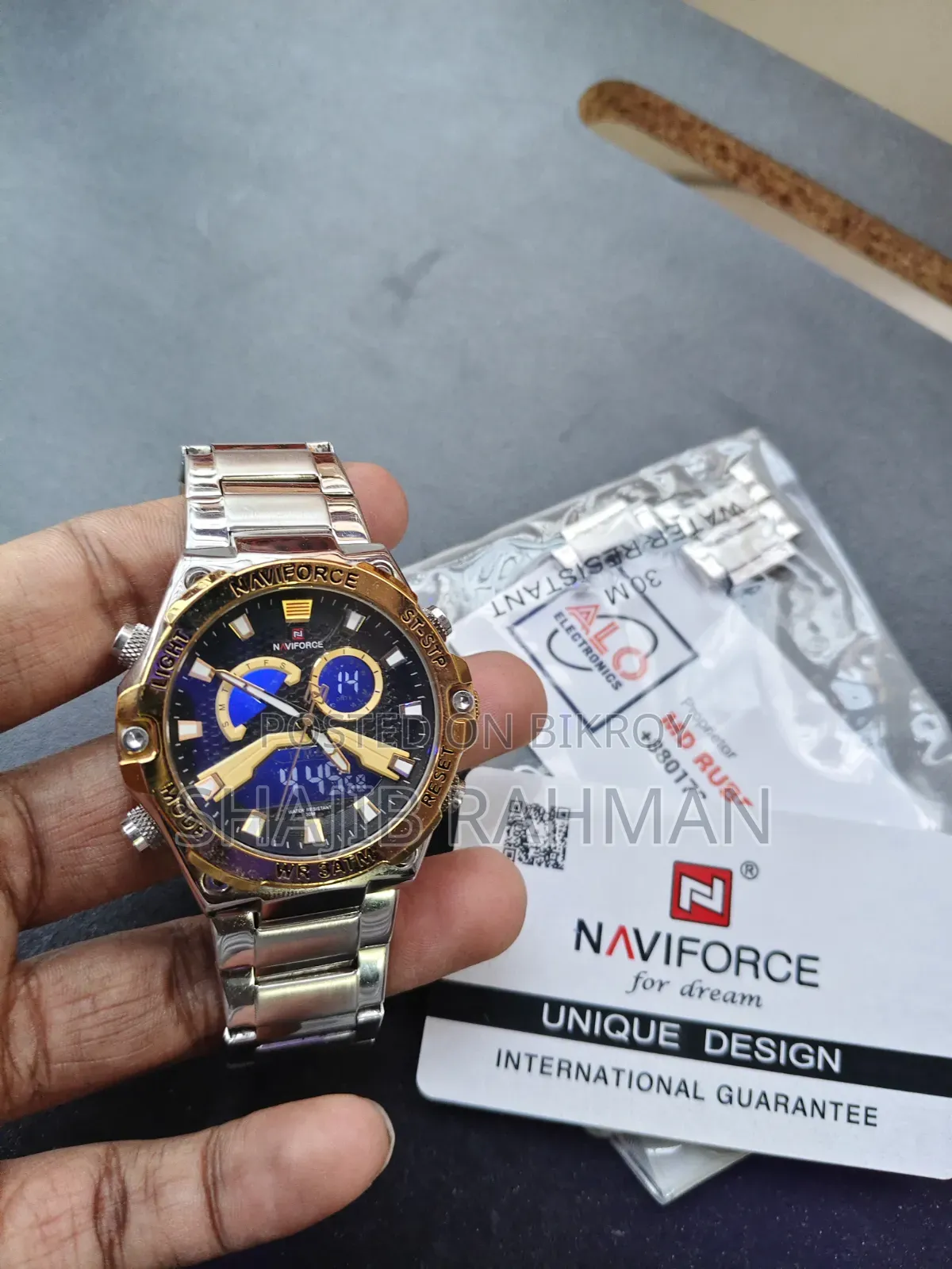 Naviforce Watch Stainless Steel Original Silver Gold Combination