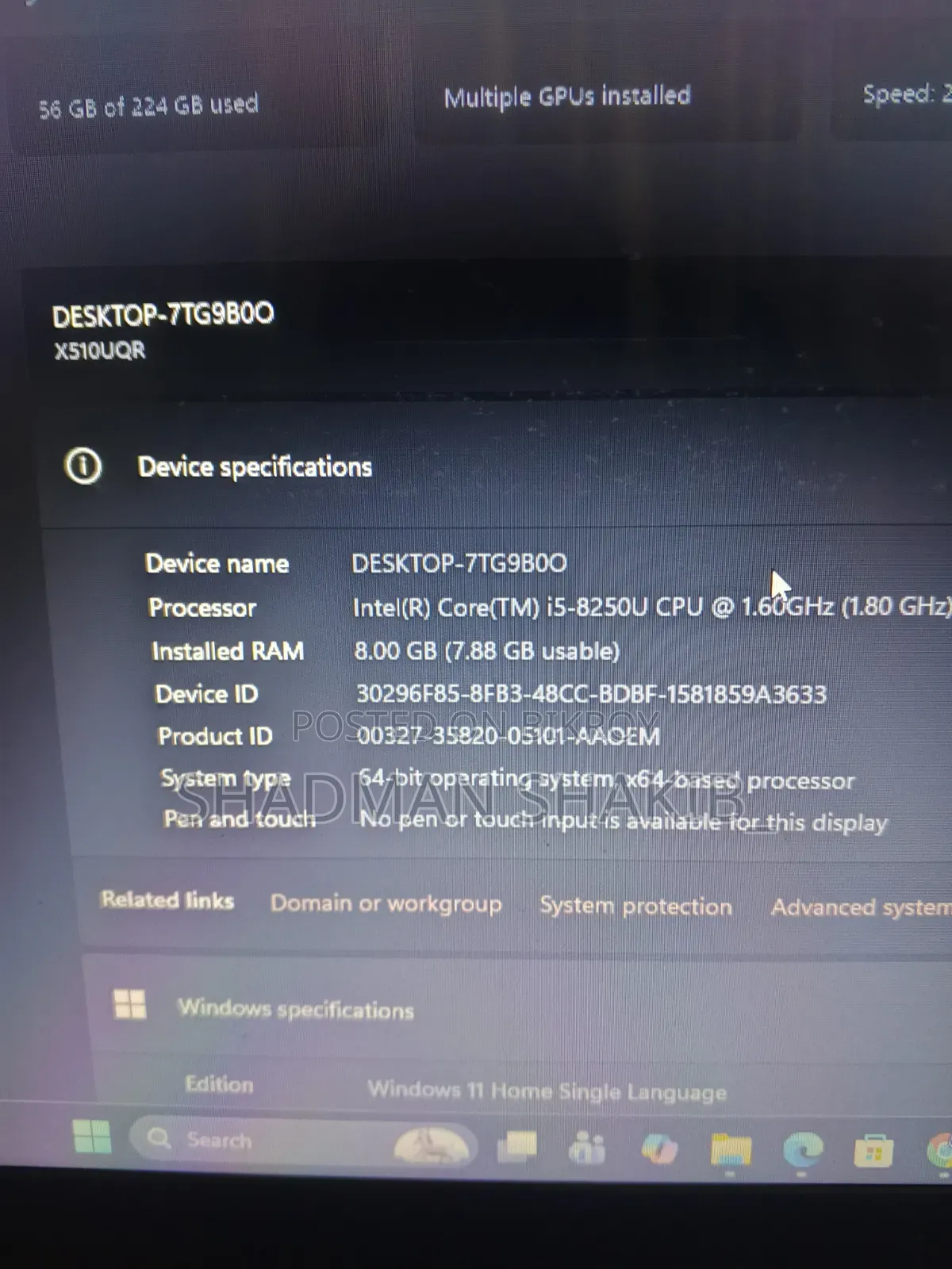 Laptop Asus VivoBook X540SA 8GB Intel Core I5 SSD 256GB