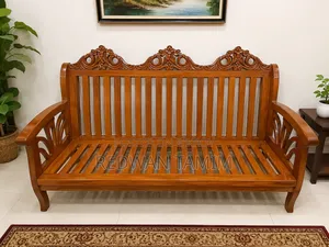 খাটি সেগুন কাঠের ৩ সিটের সোফা।