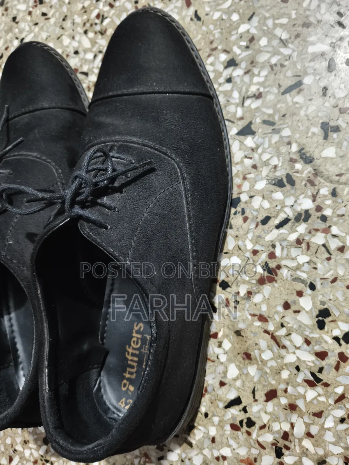 Black Suede Leather Oxford Shoe