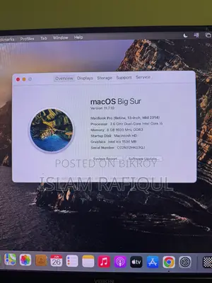 Laptop Apple MacBook Pro 2014 8GB Intel Core I5 SSD 256GB