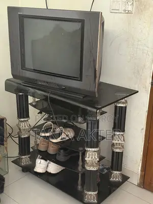 TV with trolley for sale.