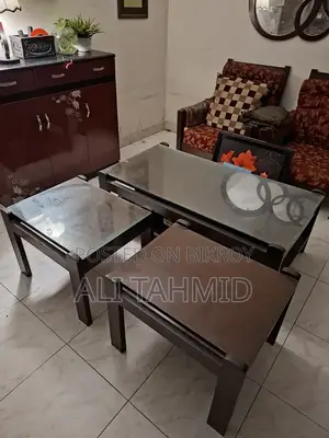 সেগুন কাঠের ড্রয়িং রুম টেবিল সেট
