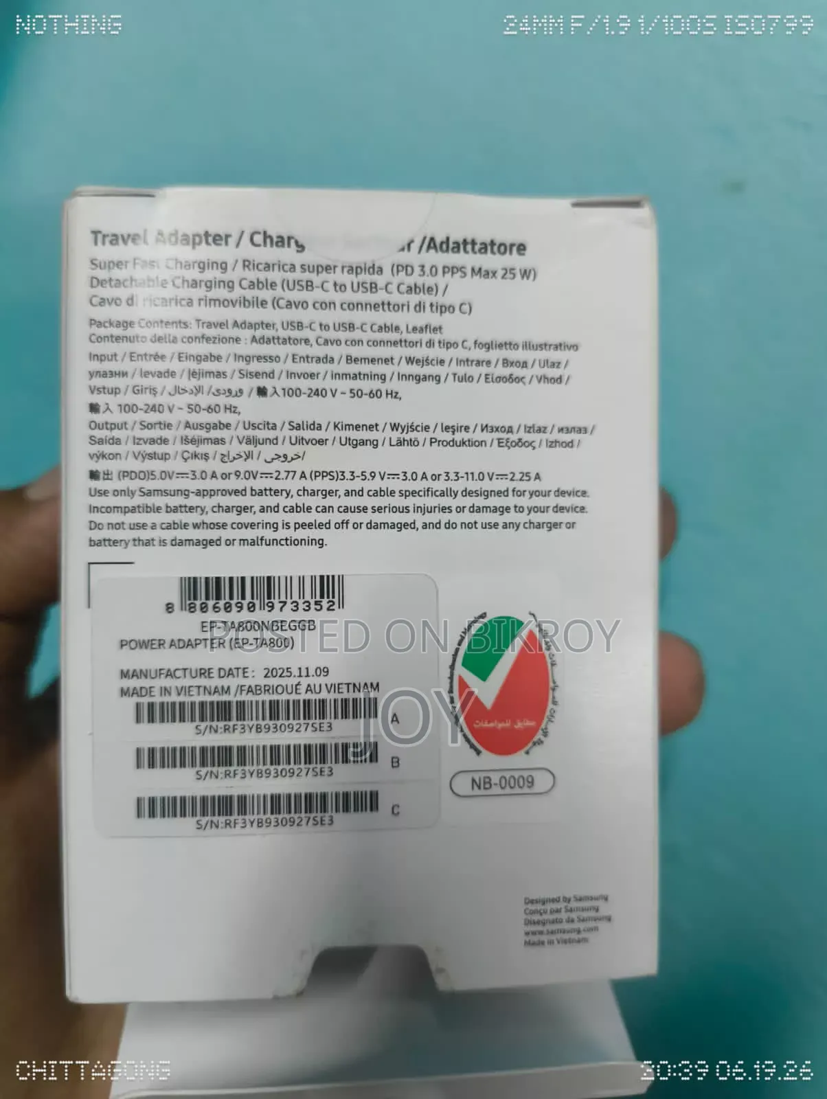 Samsung Original 25 W Charger