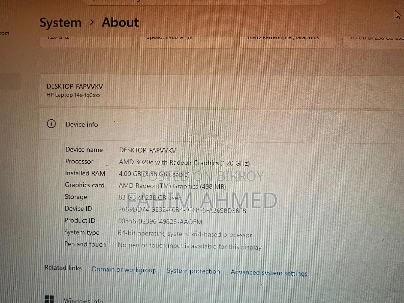 Laptop HP EliteBook 840 G3 4GB AMD HDD 256GB