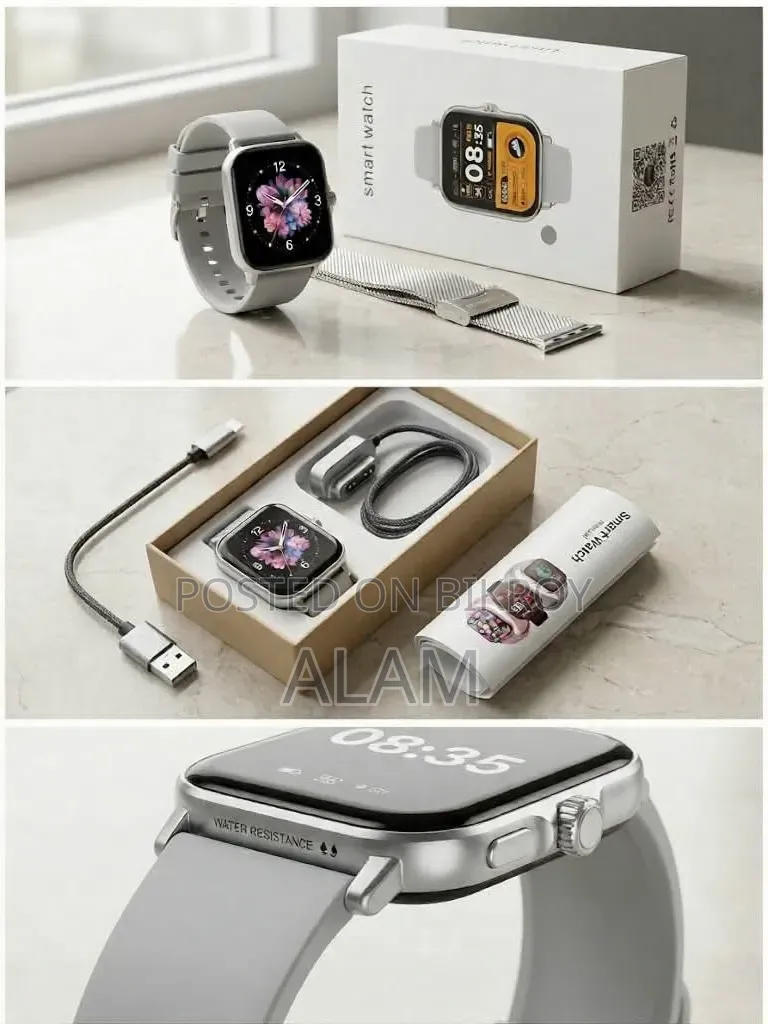 Brand new Laxasfit smartwatch with a gorgeous silver metal chain! (Full Box)