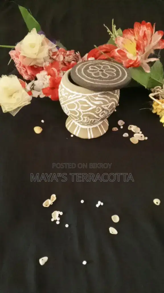 Handmade Decorative Clay Mug+ Coaster. | Keshabp