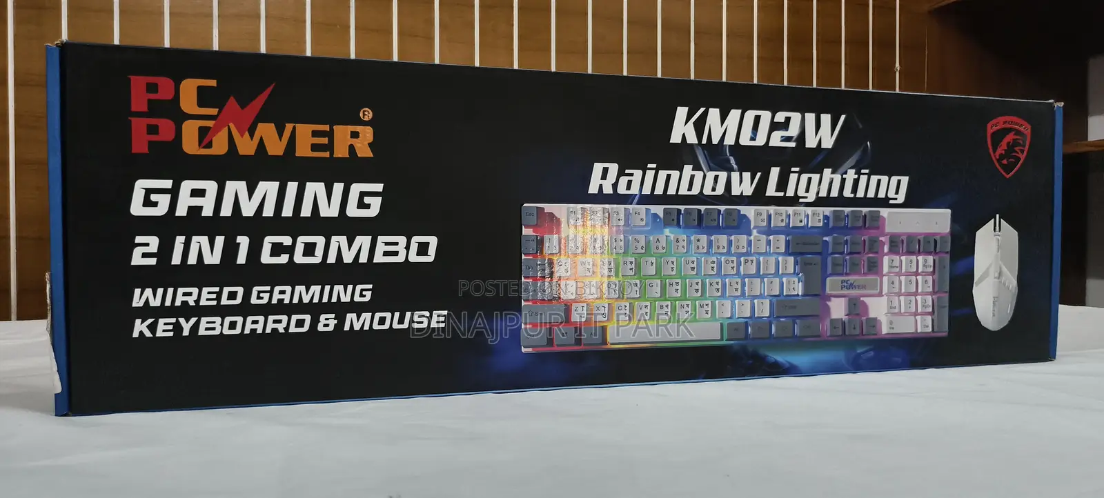 Pc Power Km02w Rainbow Lighting Wired Gaming Keyboard & Mouse Combo