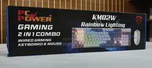 Pc Power Km02w Rainbow Lighting Wired Gaming Keyboard & Mouse Combo