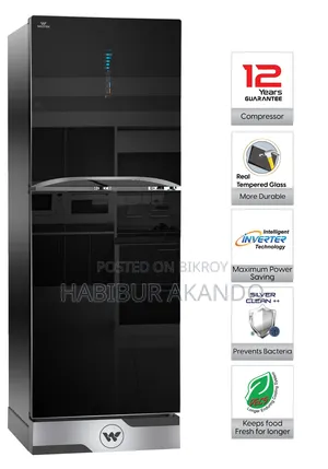 New Walton Refrigerator 268l Inverter System, Digital Glass Door Touch