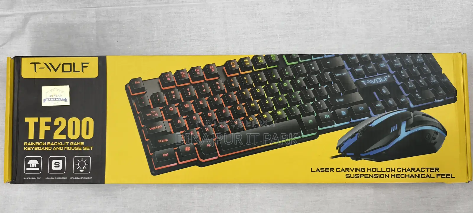 T-wolf Tf200 Rainbow Backlit Wired Gaming Keyboard & Mouse Combo