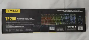 T-wolf Tf200 Rainbow Backlit Wired Gaming Keyboard & Mouse Combo