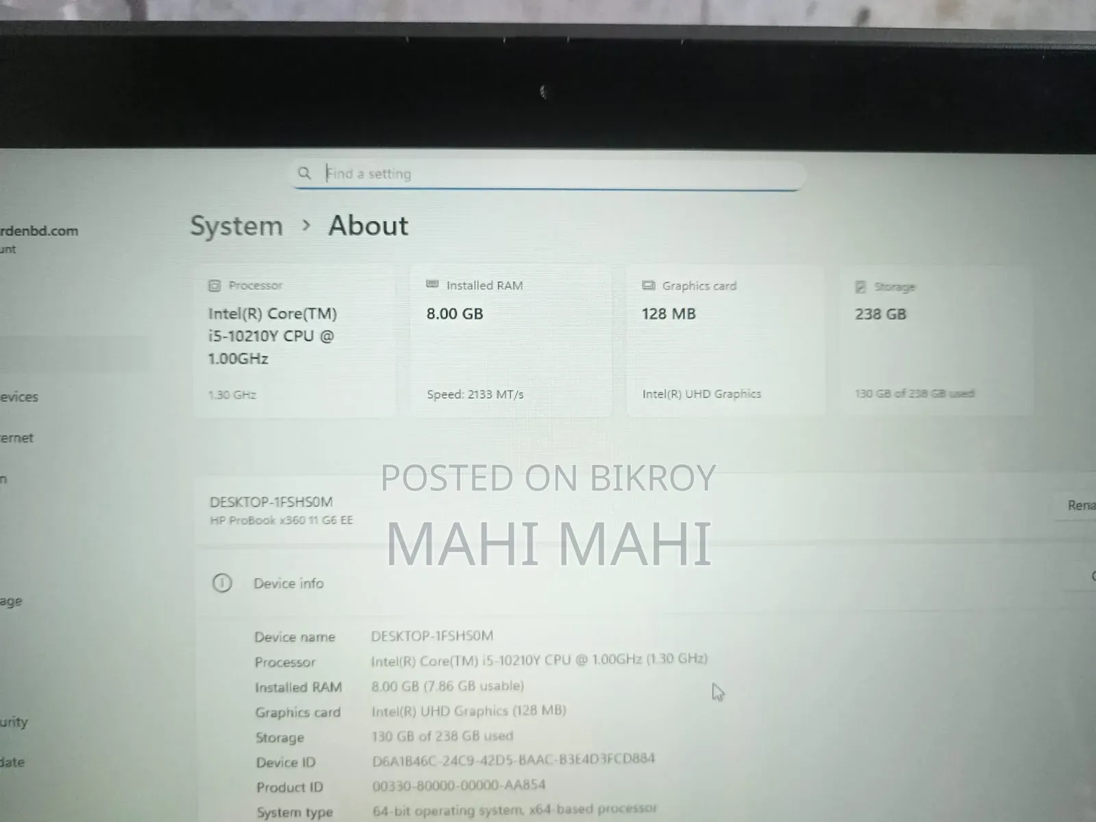 Laptop HP ProBook X360 11 G6 EE 8GB Intel Core I5 SSD 256GB