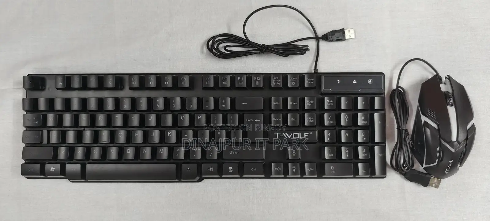 T-wolf Tf200 Rainbow Backlit Wired Gaming Keyboard & Mouse Combo