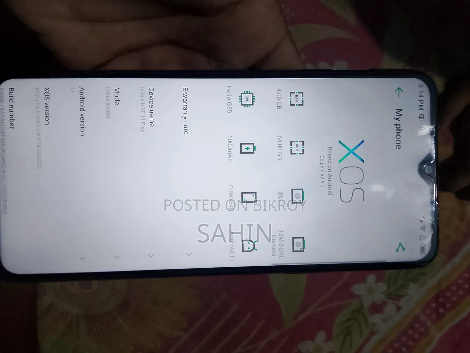 Infinix Hot 11 Play 64 GB Gray