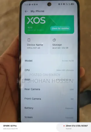 New Infinix Hot 60i 256 GB Black