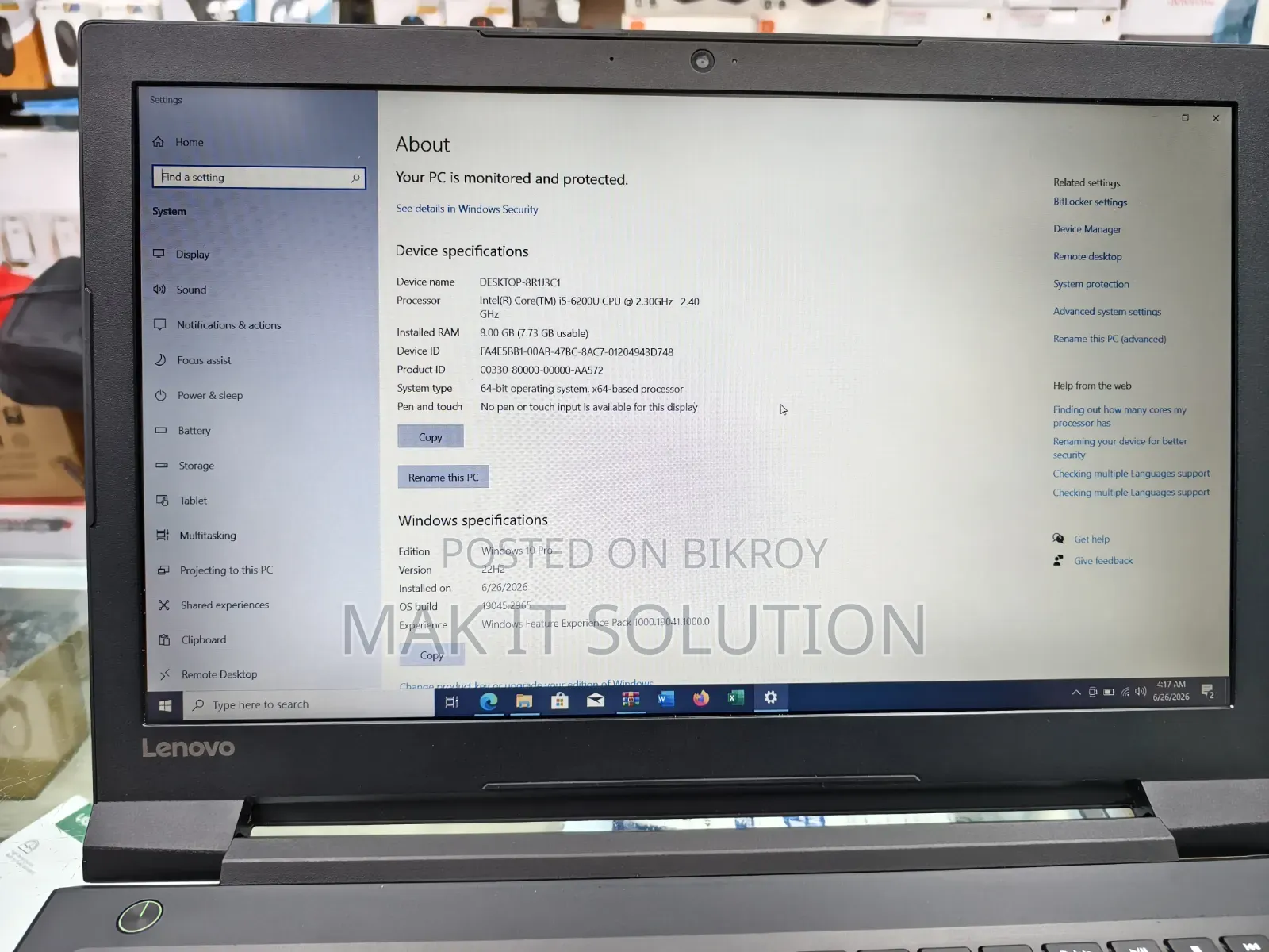 Laptop Lenovo V310 8GB Intel Core I5 HDD+SSD 128GB