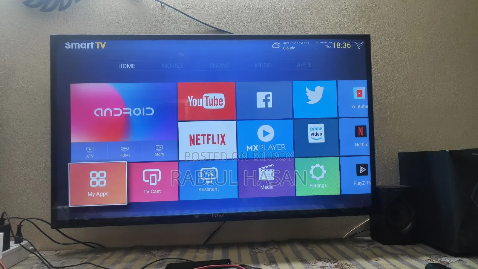 Intex 43" Android Voice Control Double Glass Tv