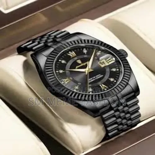 Poedagar 910 Men's Quartz Watch Stainless Steel Black