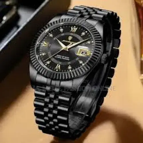 Poedagar 910 Men's Quartz Watch Stainless Steel Black
