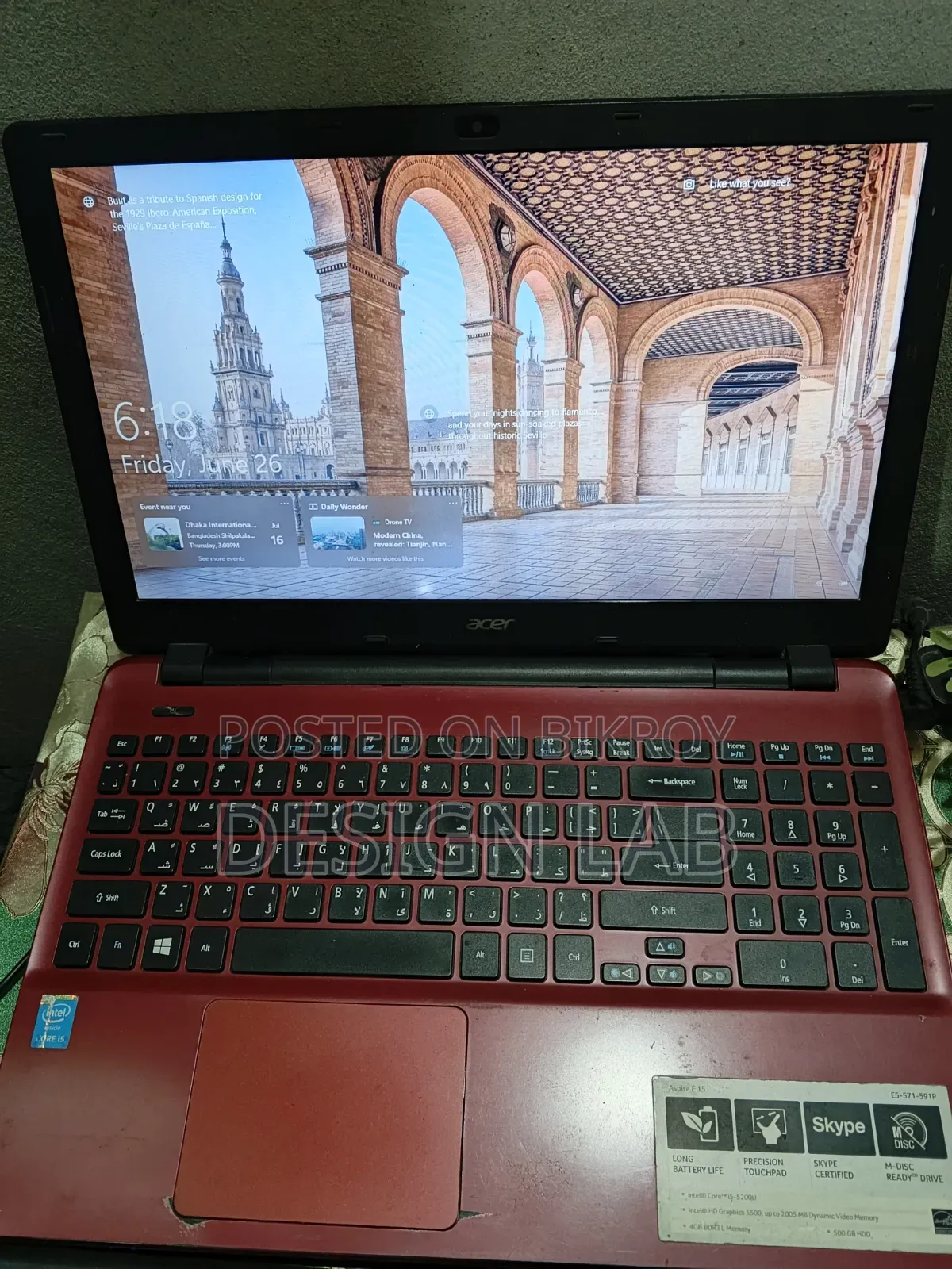 Laptop Acer Aspire E5-571 8GB Intel Core I5 HDD+SSD 750GB