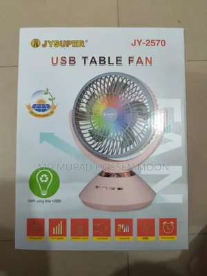 Jy Super Jy-2570 Rechargeable Usb Table Fan | 20 Hours Backup.