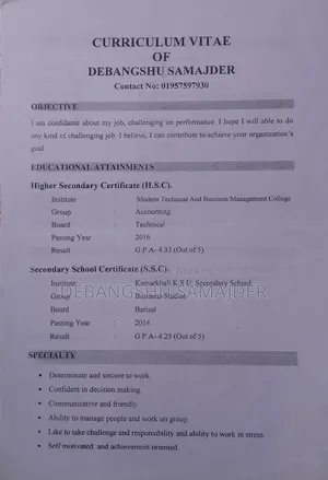 Office Assistant, Salesman, and other instructions