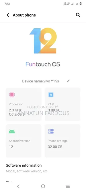Vivo Y15S 32 GB Blue