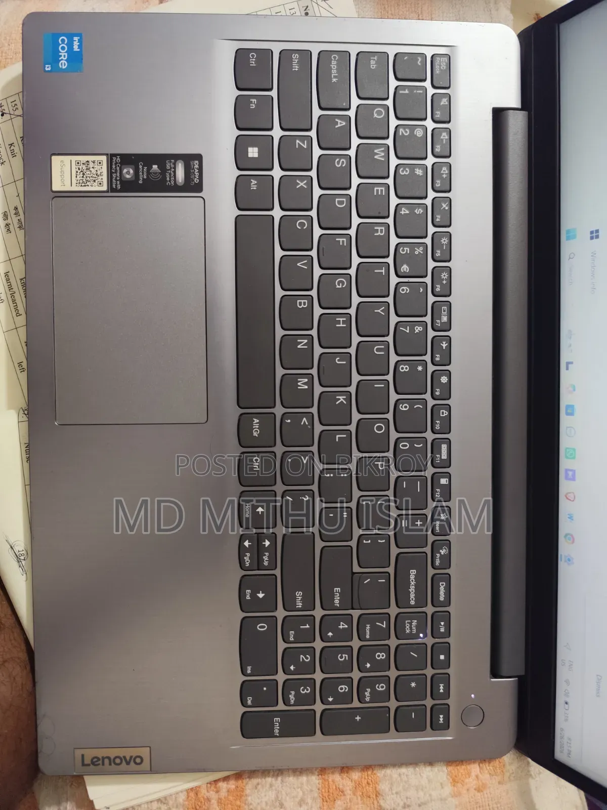 Laptop Lenovo Ideapad 3 8GB Intel Core i3 SSD 512GB