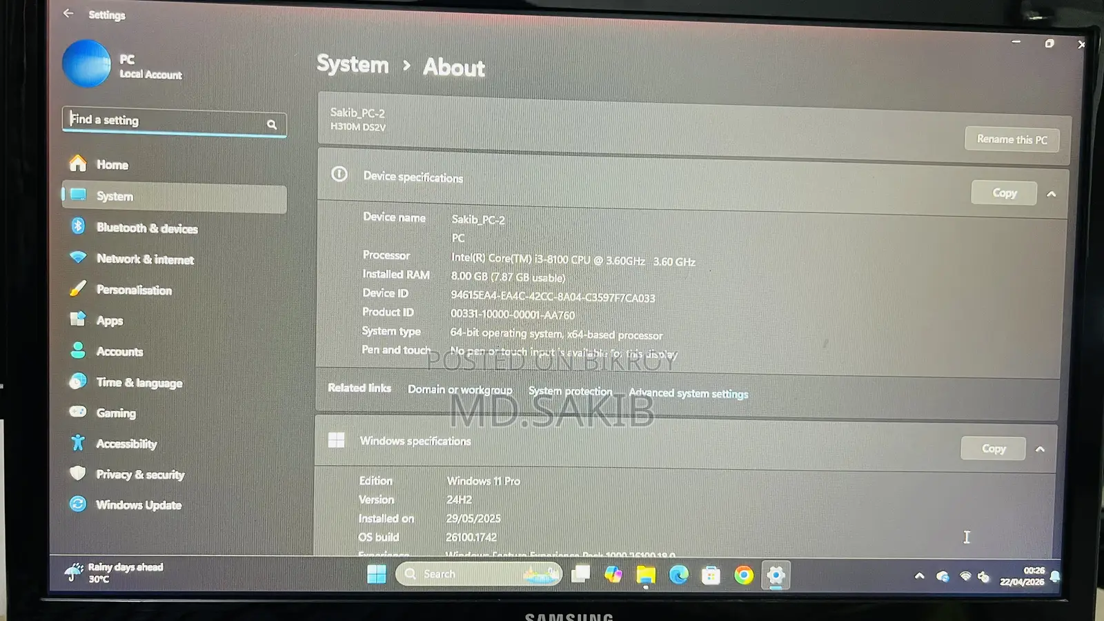 Desktop Computer Gigabyte 8GB Intel Core I3 HDD 1TB