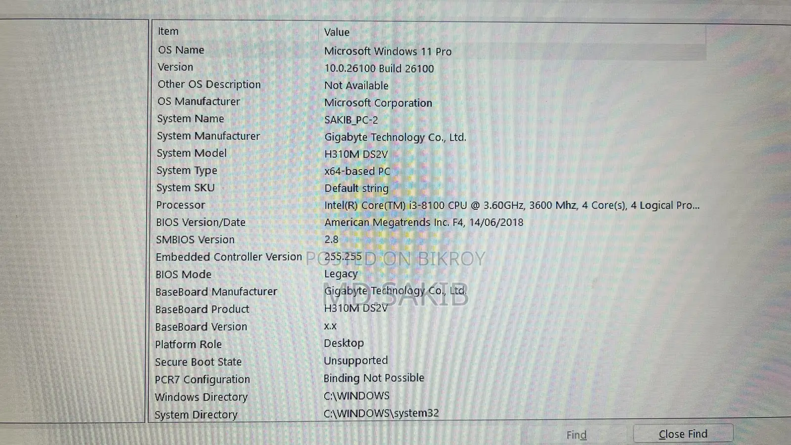 Desktop Computer Gigabyte 8GB Intel Core I3 HDD 1TB