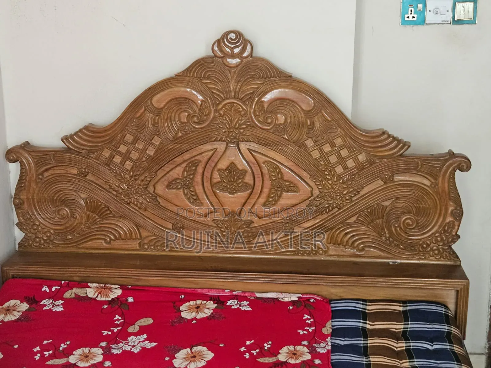 Original Segun Wood Semi Box Bed (5 Ft × 7 Ft)