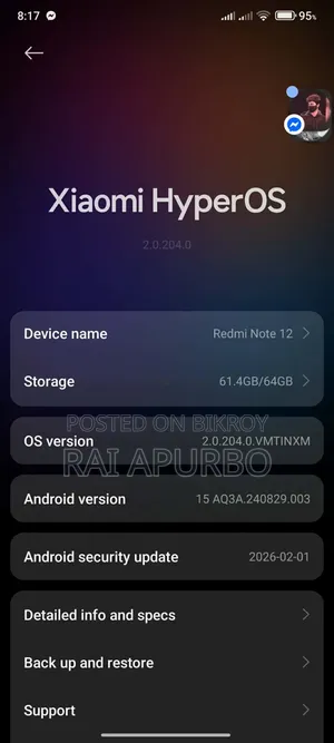 Xiaomi Redmi Note 12 128 GB Rose Gold