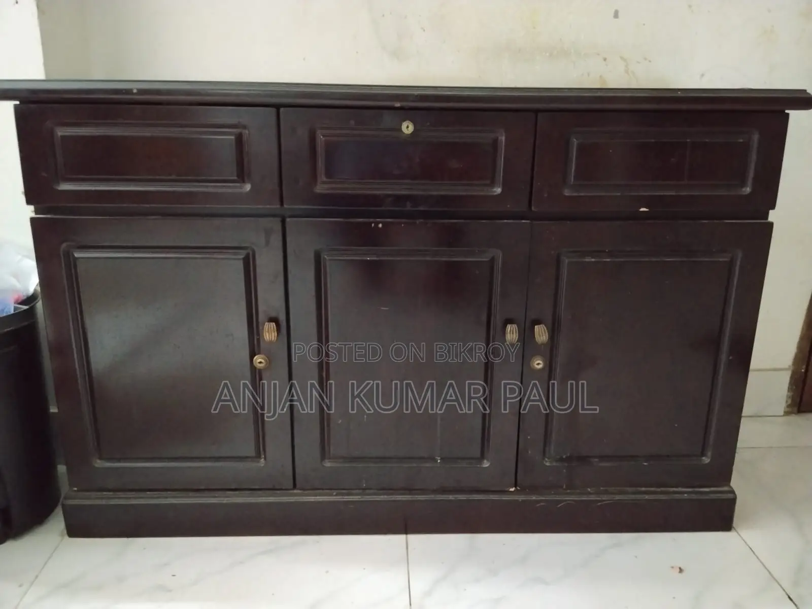 3-Door, 3-Drawer Multi-Purpose Storage Cabinet / Dinner Wagon Base