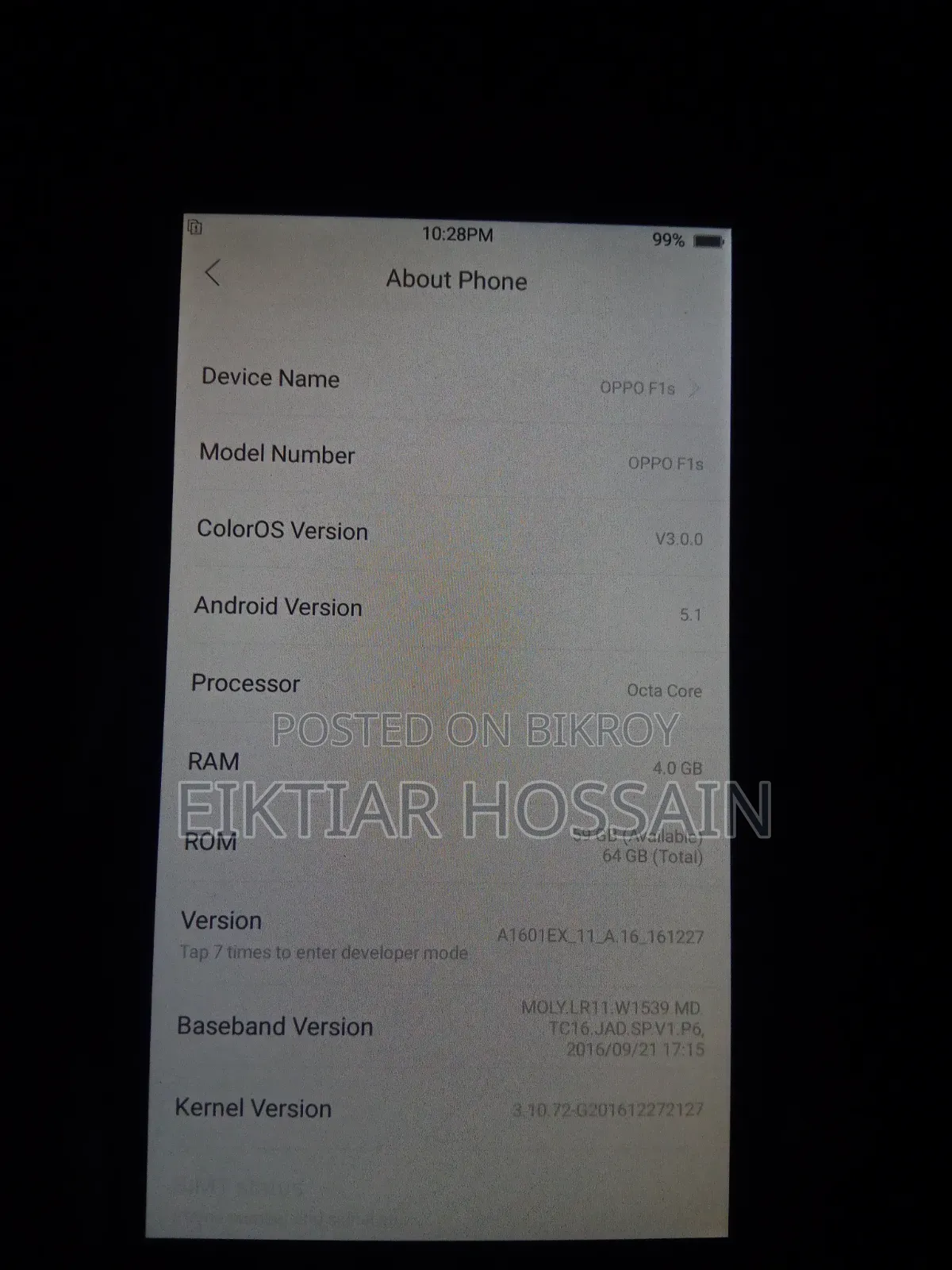 Oppo F1s 64 GB Gold