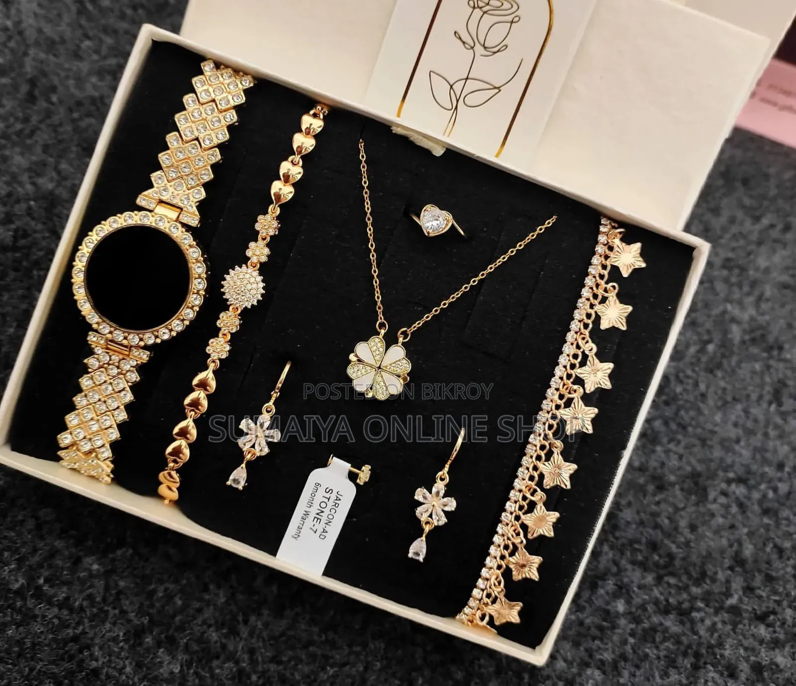 Premium Black Jewelry Combo Set