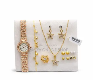 Wrist Watch: A luxury watch with stones and an attractive chain.