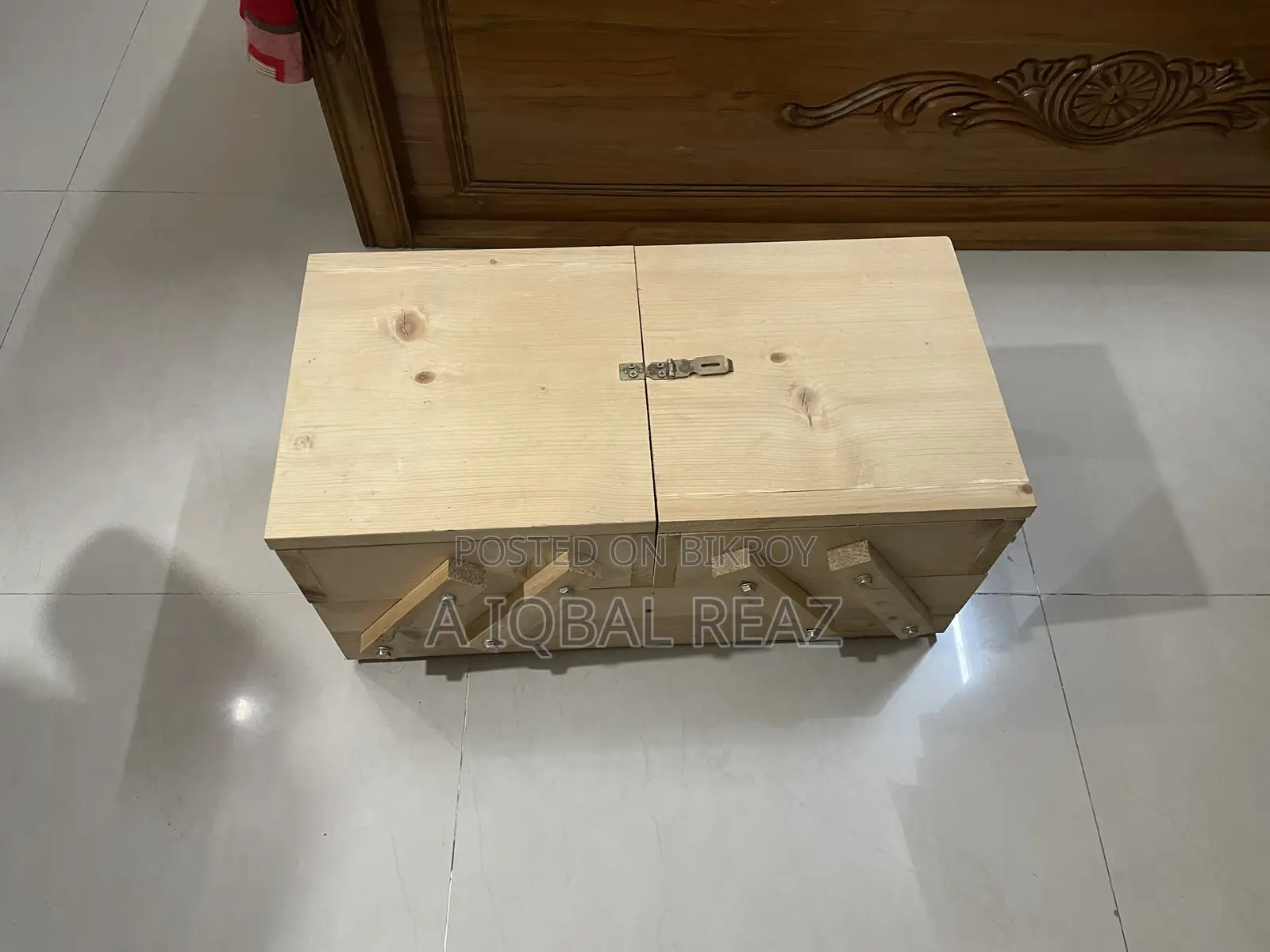 Extraordinary Kerosene Wood Tool Box. 2ft/1ft size.