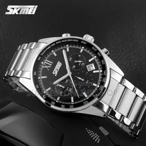 Skmei 9096 Stainless Steel Quartz Analog Male Clock