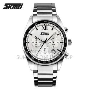 Skmei 9096 Stainless Steel Quartz Analog Male Clock
